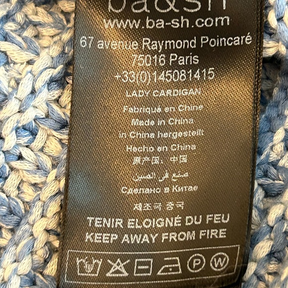 Ba&sh Blue Cardigan Classic Knit Sweater - Picture 5 of 5